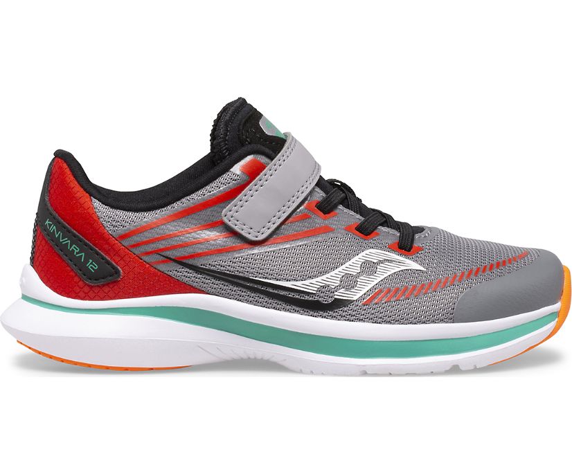 Kids' Saucony Kinvara 12 A/C Sneakers Grey / Orange | Singapore 817AHKP